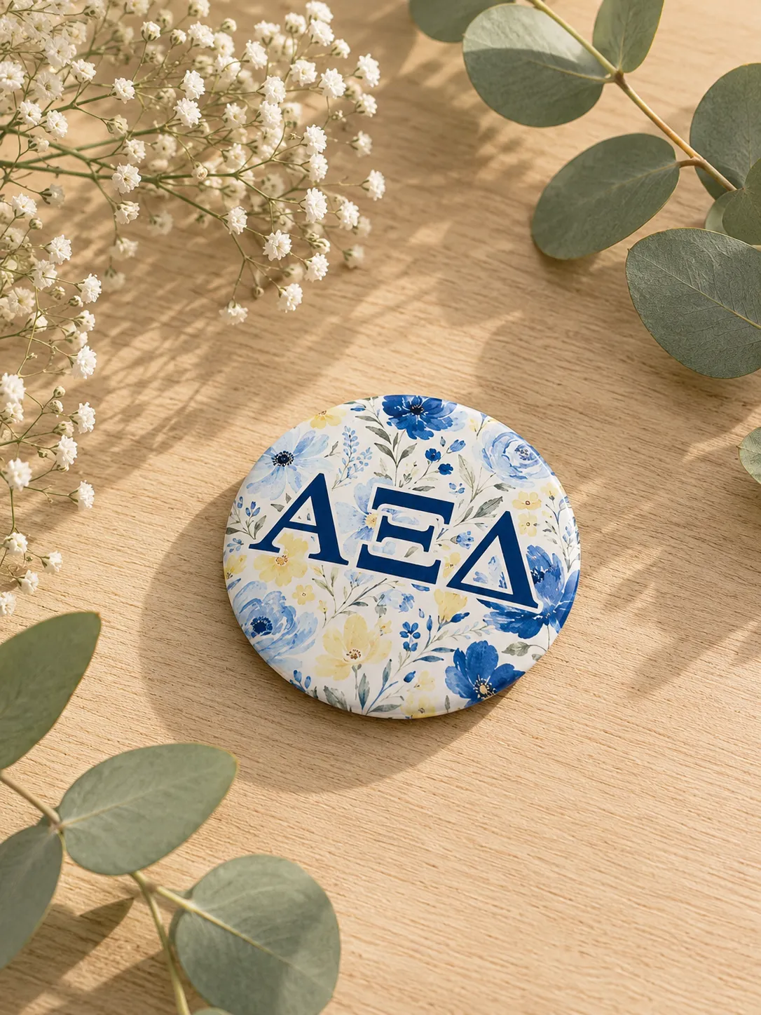 Alpha Xi Delta floral Greek life button